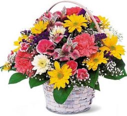 סלסלה כפרית(במידה וחסרים פרחים ישולבו אחרים במקומם)