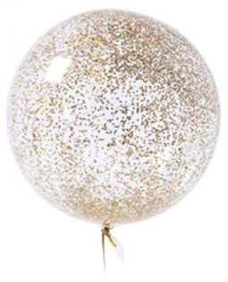 בלון שקוף עם נצנצים(רק בתוספת לזר פרחים)