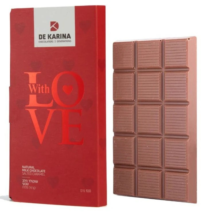 with love דה קרינה שוקולד חלבי קרמל מלוח